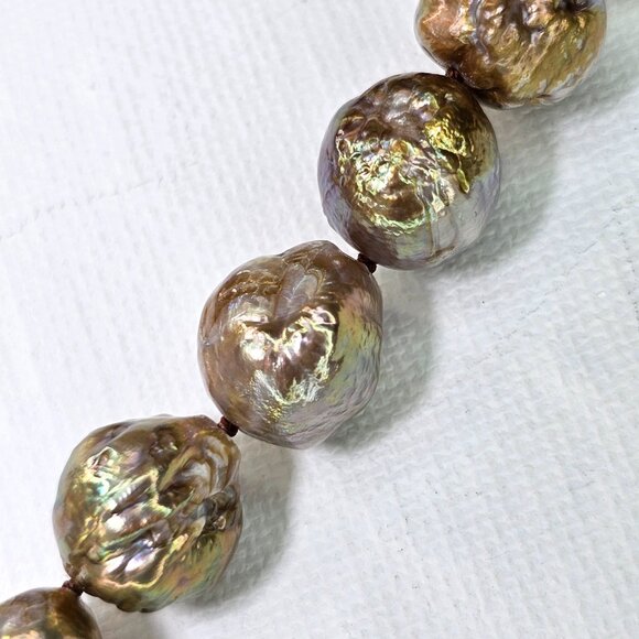 17" Pond Slime Kasumi Pearl Choker Princess Necklace by Freshwater Creations - Picture 5 of 10